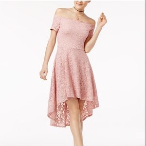 City Studio Juniors' Off-The-Shoulder Fit & Flare Dress